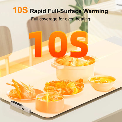 Electric Food Warmer Mat Foldable Silicone Warming Tray Portable 6 Tem Setting Full Surface Fast Heating Food Warmer Plate